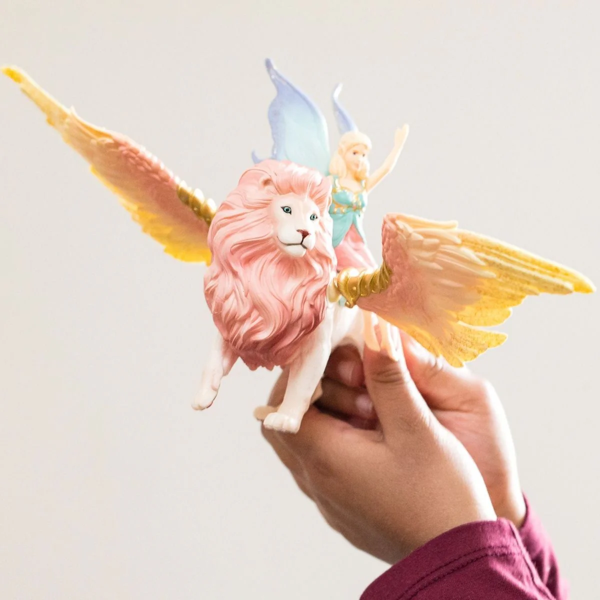 Fairy in Flight on Winged Lion - Image 2