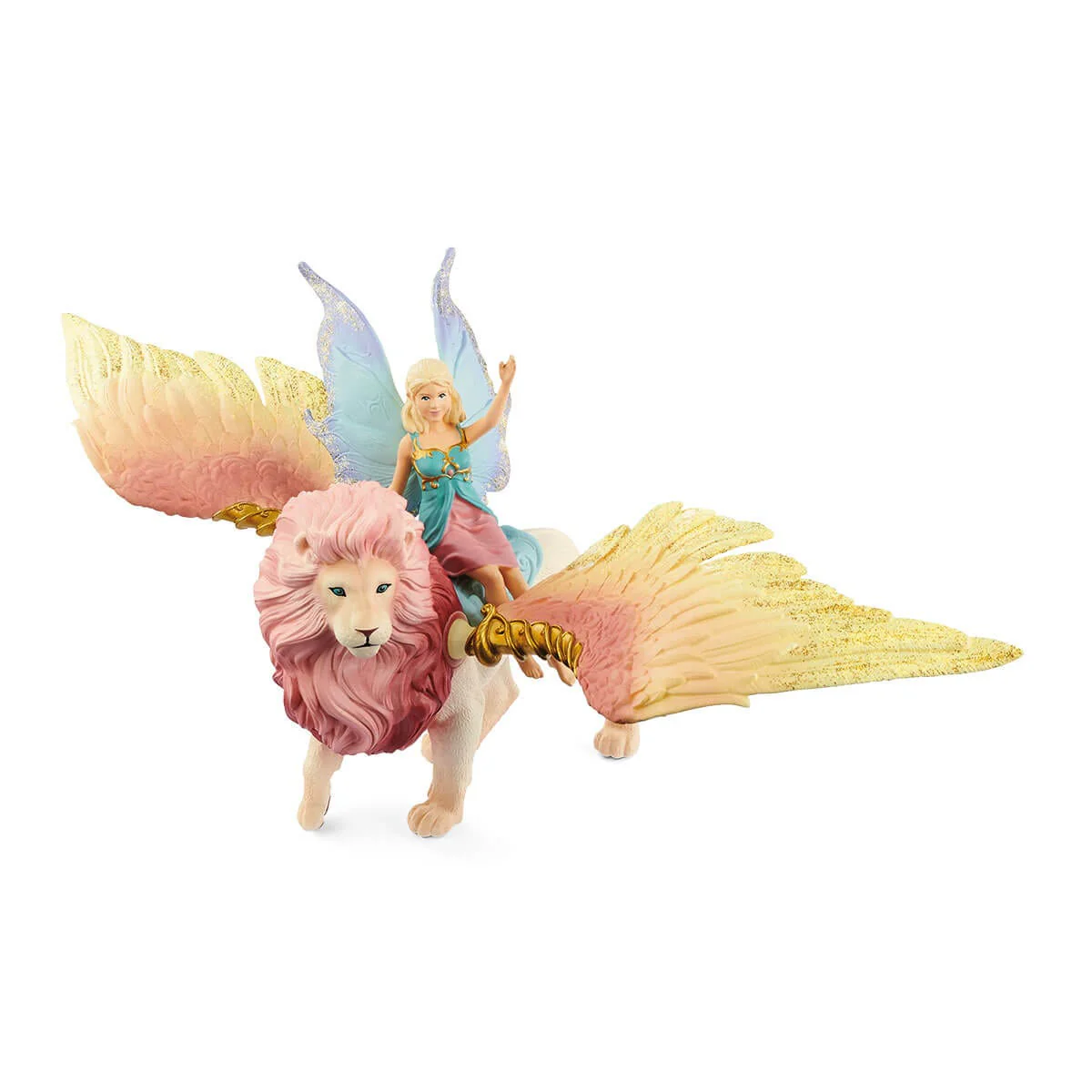 Fairy in Flight on Winged Lion - Image 3