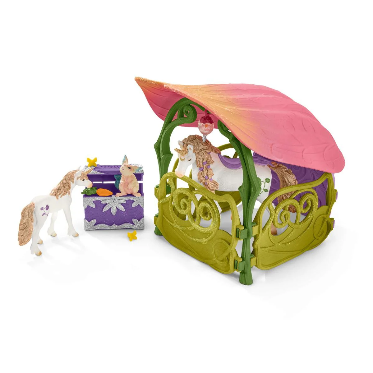 Glittering flower house with unicorns, lake and stable - Image 3