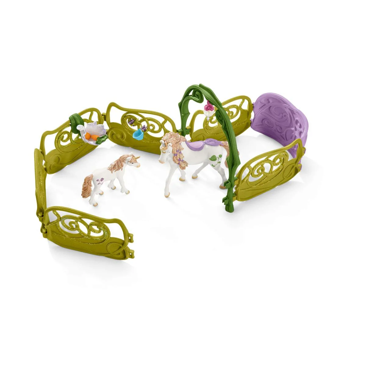 Glittering flower house with unicorns, lake and stable - Image 4